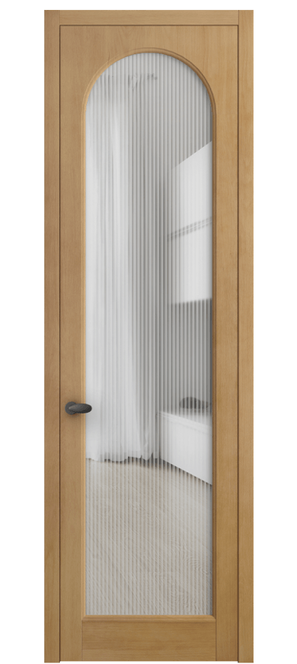 Межкомнатная дверь Палаццо 6804 Бук натуральный матовый Рифлёное стекло "Мору", триплекс Цена 132279 ₽ | Volhovec