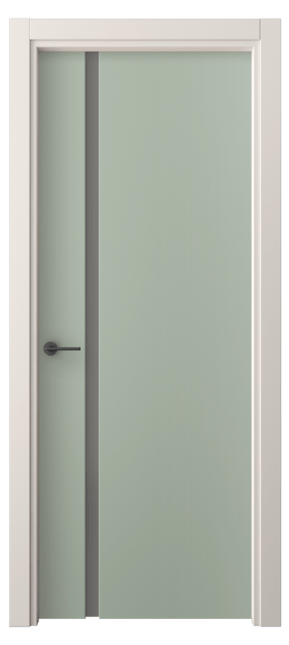 Межкомнатная дверь Фридом 4222 ПЭТ светло-оливковый Сатинированное серое стекло, триплекс Цена 269800 AMD | Volhovec