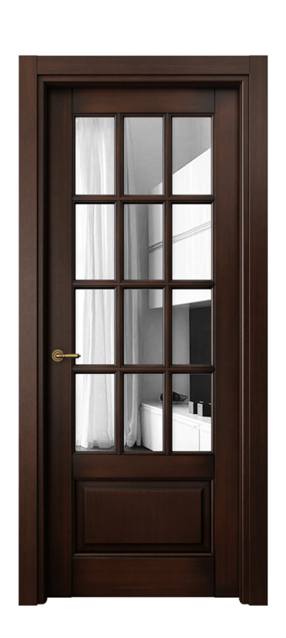 Межкомнатная дверь Тоскана Грильято 6313 Бук тёмный с патиной Двустороннее зеркало, триплекс Цена 140199 ₽ | Volhovec