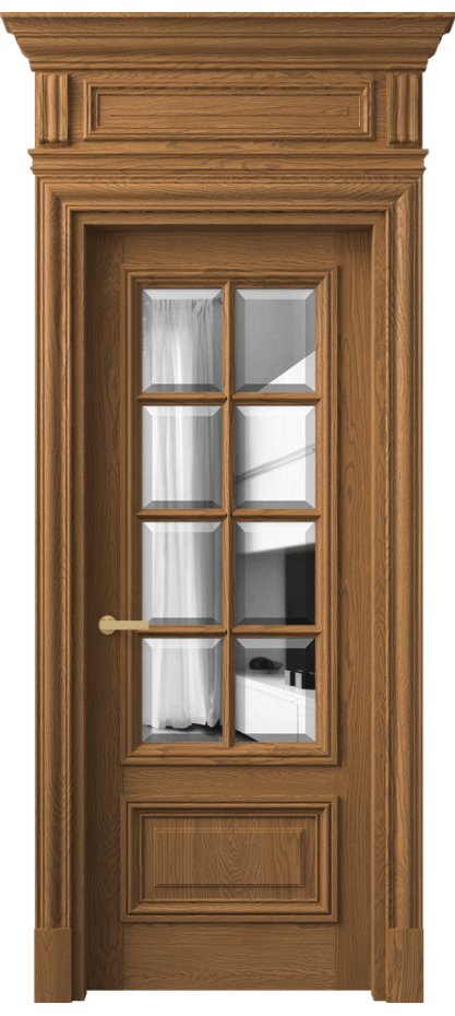 Межкомнатная дверь Антик 7316 Дуб пряный матовый Двустороннее зеркало с фацетом, триплекс Цена 305489 ₽ | Volhovec
