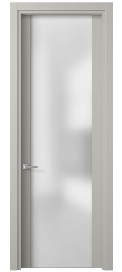 Межкомнатная дверь Планум 4114 Матовый тёплый серый Сатинированное стекло Цена 416770 AMD | Volhovec