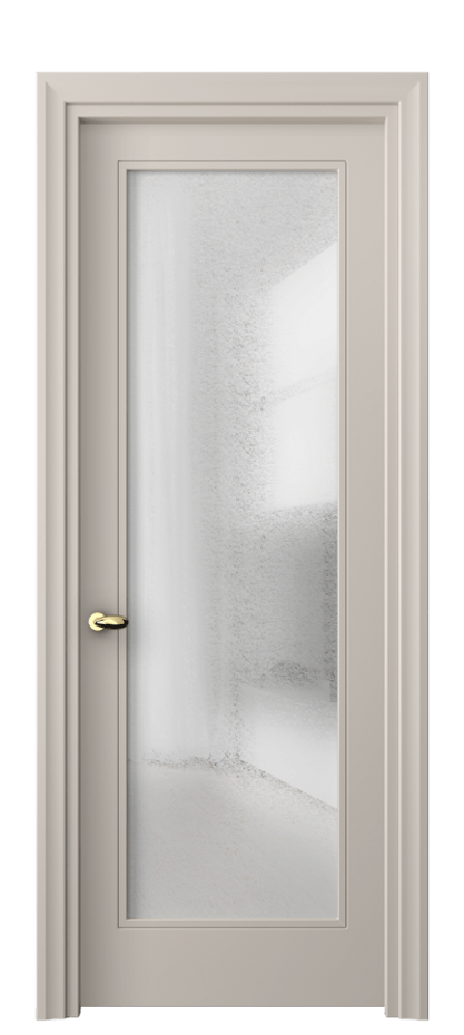 Межкомнатная дверь Эссе 8502 Матовый светло-бежевый Фактурное стекло "Лёд", триплекс Цена 79199 ₽ | Volhovec