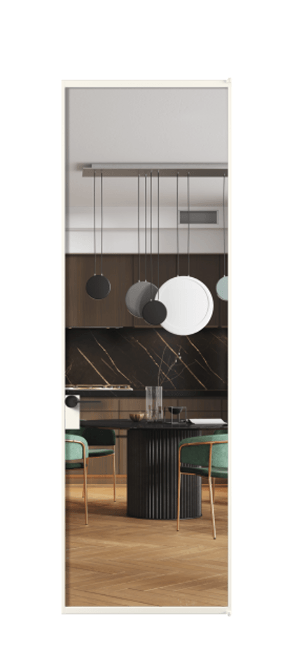 Алюминиевая дверь АЛПЛ040.01 Алюминий пудровый белый Прозрачное стекло "Кристал Вижн", калёное Цена 149570  | Volhovec