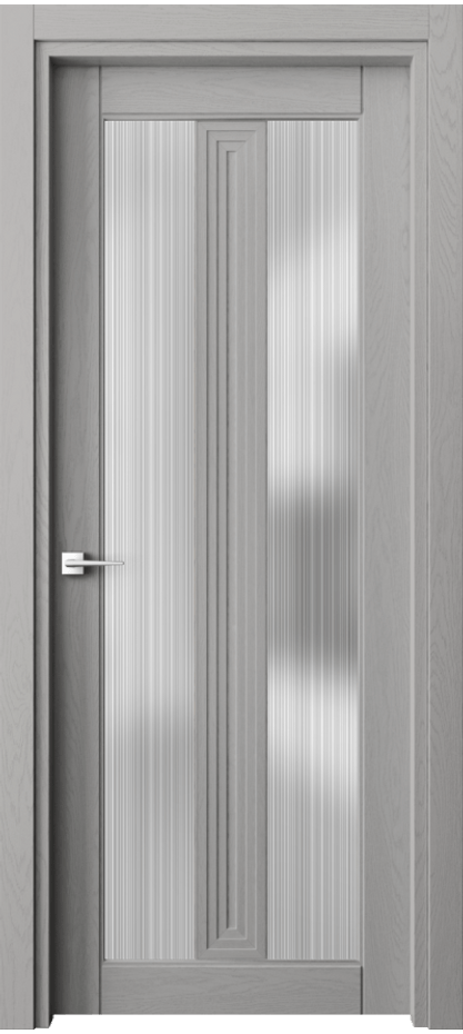 Межкомнатная дверь Эго 6122 Дуб нейтральный серый Сатинированное стекло "Дождь" Цена 126399 ₽ | Volhovec