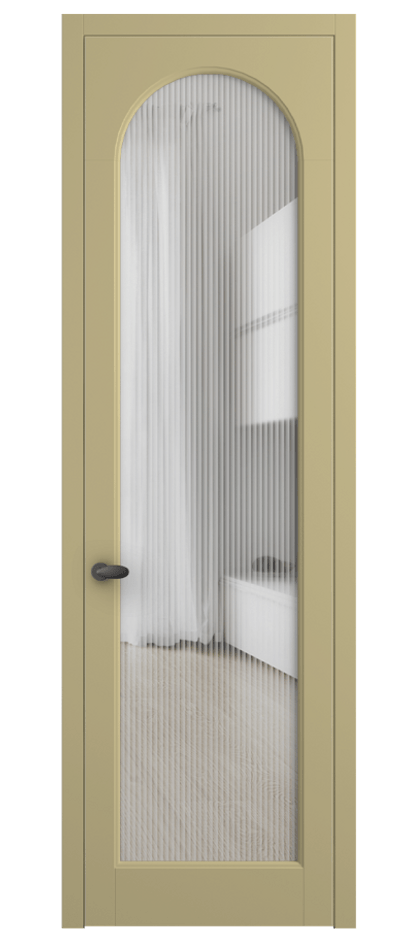 Межкомнатная дверь Палаццо 6804 Матовый белоснежный Рифлёное стекло "Мору", триплекс Цена 934400 AMD | Volhovec