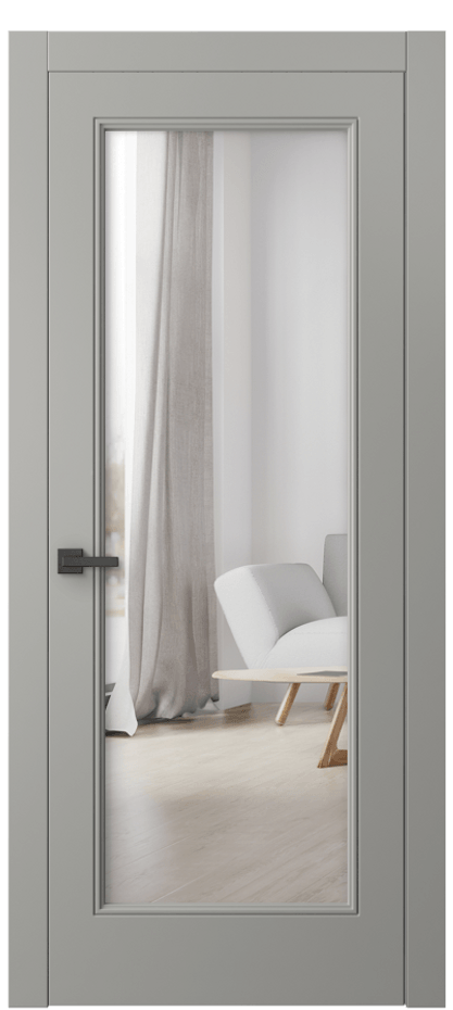 Межкомнатная дверь Линия 8300 Матовый нейтральный серый Двустороннее зеркало, триплекс Цена 79799 ₽ | Volhovec