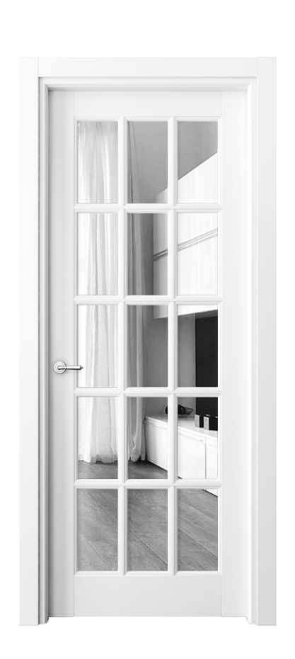 Межкомнатная дверь Тоскана Грильято 6311 Матовый белоснежный Двустороннее зеркало, триплекс Цена 119499 ₽ | Volhovec