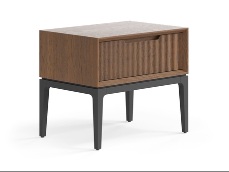 Мебель Тумба прикроватная Вельвет 1 ящик. Цвет Дуб каштановый матовый. Материал Массив дуба матовый. Коллекция Тумба прикроватная Вельвет 1 ящик. Картинка.