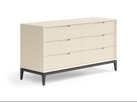 Мебель Комод Вельвет 6 ящиков. Цвет Матовый светло-бежевый. Материал Гладкая эмаль. Коллекция Комод Вельвет 6 ящиков. Картинка.