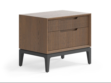 Мебель Тумба прикроватная Вельвет 2 ящика. Цвет Дуб туманный матовый. Материал Массив дуба матовый. Коллекция Тумба прикроватная Вельвет 2 ящика. Картинка.