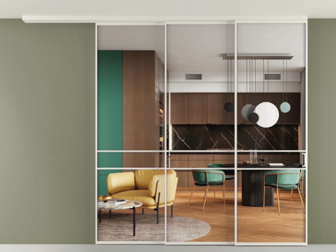 Перегородка Formato вдоль стены на потолок телескопик синхро 3 #VENDORCODE# #FURNISH# #GLASS# Цена #PRICE# #CURRENCY# | Volhovec