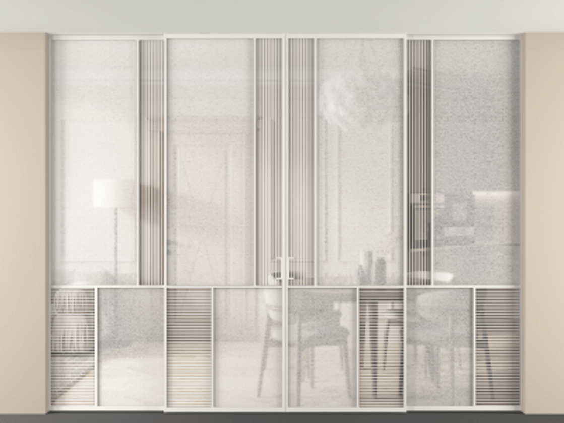 Перегородка Mosaic внутри проема четырёхстворчатая в потолок #VENDORCODE# #FURNISH# #GLASS# Цена #PRICE# #CURRENCY# | Volhovec