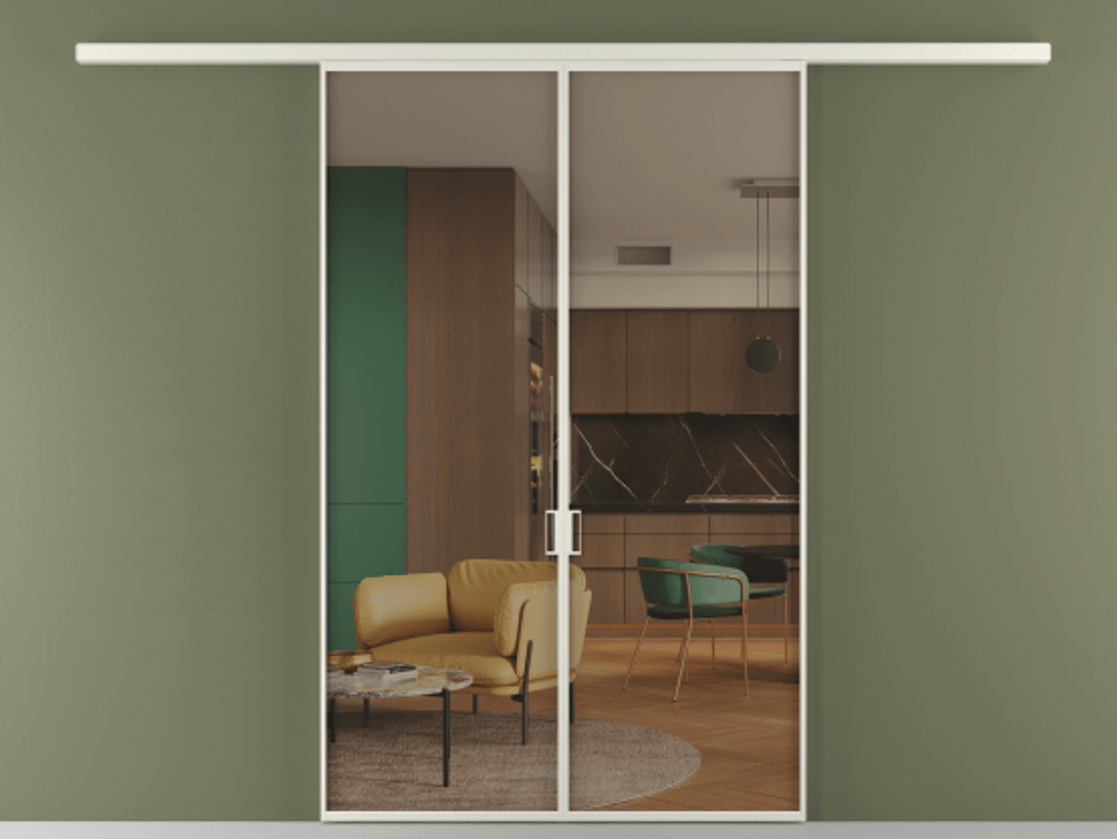 Перегородка Formato вдоль стены двустворчатая #VENDORCODE# #FURNISH# #GLASS# Цена #PRICE# #CURRENCY# | Volhovec