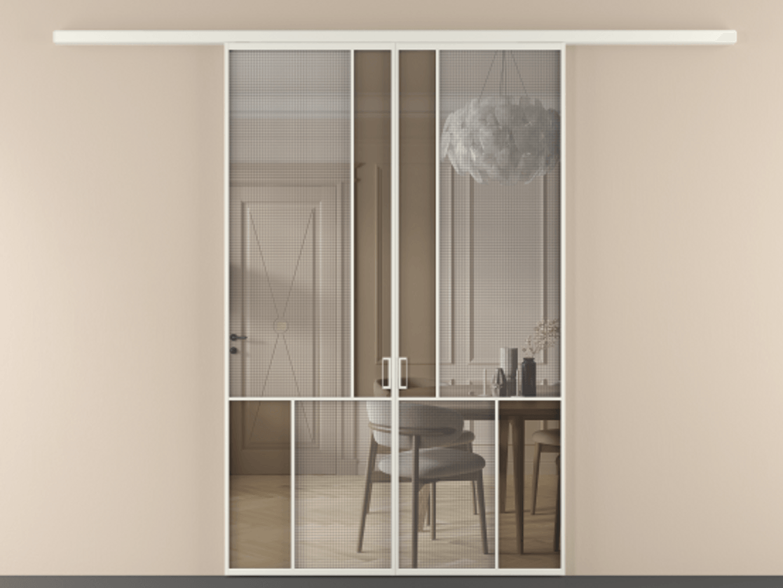 Перегородка Mosaic вдоль стены двустворчатая #VENDORCODE# #FURNISH# #GLASS# Цена #PRICE# #CURRENCY# | Volhovec