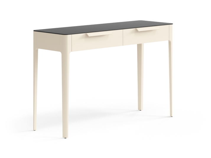 Мебель Консоль Пьега 2 ящика. Цвет Матовый светло-бежевый. Материал Гладкая эмаль. Коллекция Консоль Пьега 2 ящика. Картинка.