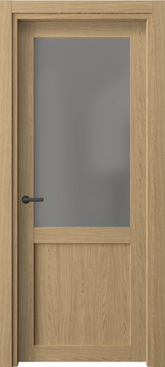 Дверь межкомнатная 2122 ЖМД Серый сатин триплекс. Цвет Жемчужный дуб. Материал Ламинатин. Коллекция Нео. Картинка.