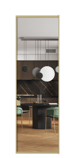 Дверь межкомнатная АЛПЛ040.01 ЗОЛ Золотой Crystalvision. Цвет Золотой. Материал Алюминий металлик. Коллекция Формато. Картинка.