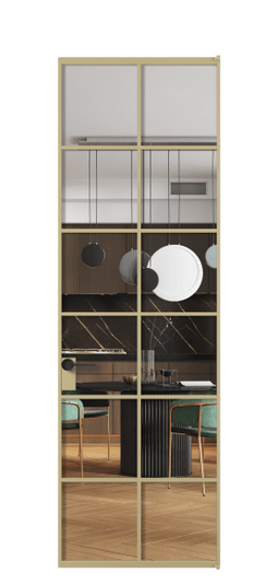 Дверь межкомнатная АЛПЛ040.05 ЗОЛ Золотой Crystalvision. Цвет Золотой. Материал Алюминий металлик. Коллекция Формато. Картинка.