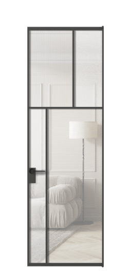 Дверь межкомнатная АЛПЛ041.22 ГР Графитовый DUNE+LED. Цвет Графитовый. Материал Алюминий металлик. Коллекция Мозаик. Картинка.