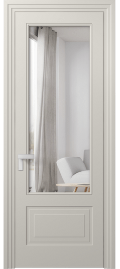 Дверь межкомнатная 8342 МОС Двустороннее зеркало. Цвет Матовый облачно-серый. Материал Гладкая эмаль. Коллекция Рокка. Картинка.