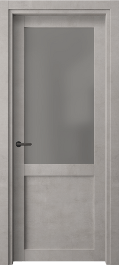 Дверь межкомнатная 2122 ЛСЕ Серый сатин триплекс. Цвет Леон серебро. Материал Технофойл Ламинатин. Коллекция Нео. Картинка.
