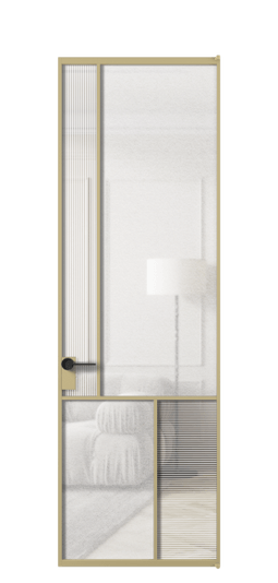 Дверь межкомнатная АЛПЛ041.20 ЗОЛ Золотой DUNE+LED. Цвет Золотой. Материал Алюминий металлик. Коллекция Мозаик. Картинка.