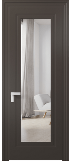 Дверь межкомнатная 8303 МАН Зеркало с одной стороны. Цвет Матовый антрацит. Материал Гладкая эмаль. Коллекция Рокка. Картинка.
