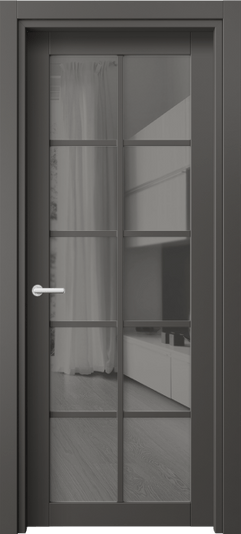 Дверь межкомнатная 2106 ПЭГФ ЗЕР СЕР. Цвет ПЭТ графитовый. Материал ПЭТ. Коллекция Нео. Картинка.