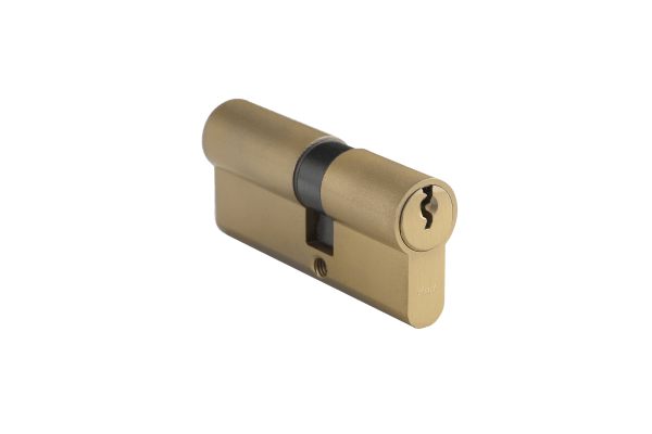 Фурнитура для дверей Цилиндр асимметричный ключ-ключ ДНД. Цвет Золото. Коллекция Цилиндр асимметричный ключ-ключ ДНД. Картинка.