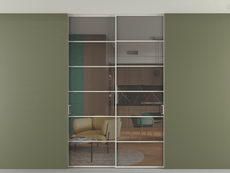 Перегородка Формато внутри проёма скрытое крепление в потолок 2 створки