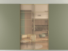 Перегородка Формато внутри проёма скрытое крепление в потолок 2 створки
