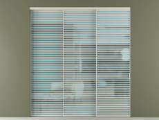 Перегородка Formato внутри проёма 3 створки с синхронным механизмом